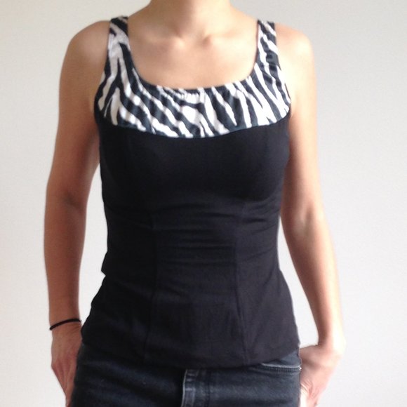 90's Velvet Zebra Print Corset Fitting Top - Picture 2 of 9